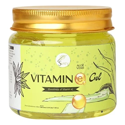 Abbildung von SVATV Natural Aloe Vera Gel with Vitamin e Beads For Face, Skin, Hair &amp; Sunburn Relief Cold Pressed, Vegan, Unscented Suitable All Skin Types Men Women (200g, 7.05 oz, 0.44lbs