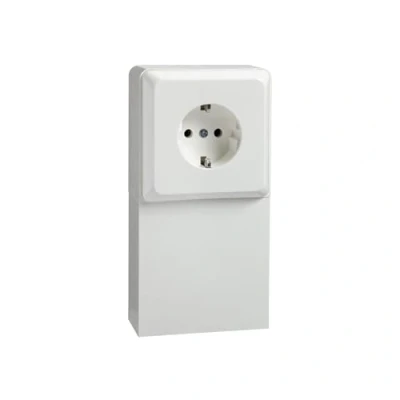 Abbildung von Schneider Electric Elso 505404 Steckdose im Geräteträger Schachtaus 1 fach 16A RENOVIERUNG,Steckklemme, Schutzkontaktsteckdose, Reinweiß,Made in Germany