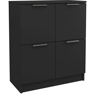 Abbildung von vidaXL Sideboard Kommode Anrichte Schrank Beistellschrank Mehrzweckschrank Standschrank Wohnzimmer Schwarz 60x30x70cm Holzwerkstoff