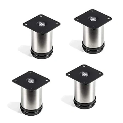 Abbildung von 4er Set Lukas Möbelfuß Ø 42 mm höhenverstellbare Sofafüße Edelstahl Höhe 80 von SO TECH