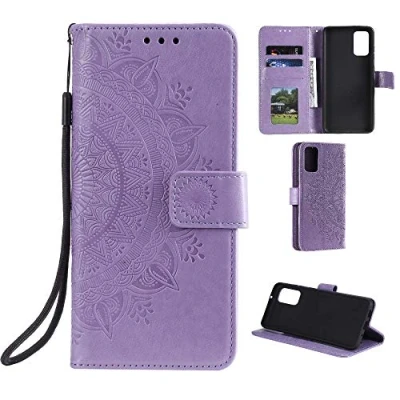 Abbildung von CoverKingz Handy Tasche kompatibel mit Samsung Galaxy S20+ [6,7 Zoll] Handycase Kartenfach Handyschutzhülle Cover Smartphonehülle klappbar Motiv Mandala Lila