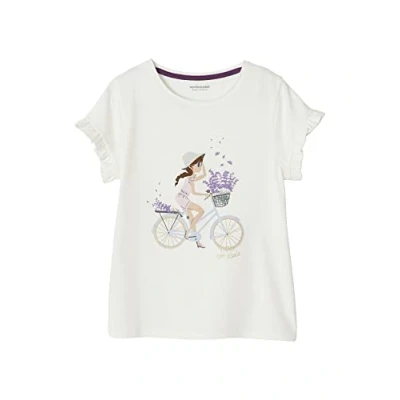Abbildung von Vertbaudet Mädchen T Shirt, kurzärmlig, Rüschen, hellrosa, 14 Jahre