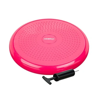 Abbildung von relaxdays Balancekissen Balance Kissen 33 cm mit Luftpumpe, Pink