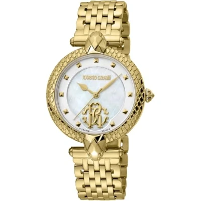 Abbildung von Roberto Cavalli Damen Analog Quarz Uhr mit Edelstahl Armband RV1L130M0051