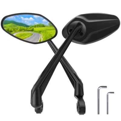 Abbildung von RBRL Fahrradspiegel Extra Große Spiegelfläche, 360 verstellbarer Rückspiegel, schlagfestes Echtglas Fahrrad Universal Spiegel für e bike Links Fahrradrückspiegel (links + rechts)