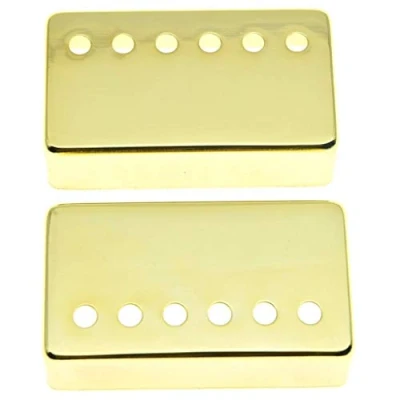 Abbildung von KAISH Set von 2 Humbucker Gitarren Tonabnehmer Abdeckung Messing Abdeckungen 49,2 mm / 52 Stangenabstan gold