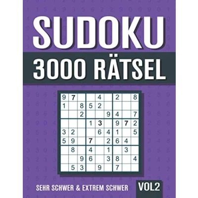 Abbildung von 3000 Sudoku: Großes Sudoku Buch mit sehr schweren und extrem Rätseln Lösungen Vol. 2
