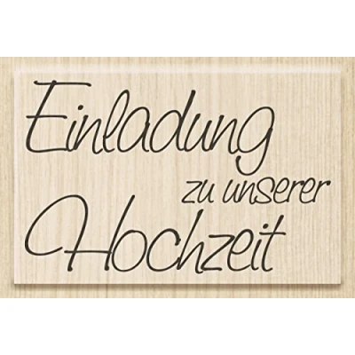 Abbildung von KnorrPrandell 211800002 Stempel aus Holz (Hochzeit) Motivgröße 6,5 x 4,1 cm, Motiv: Einladung zu unserer Hochzeit