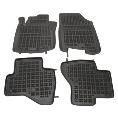 Abbildung von REZAW PLAST 201211 Fußmattensatz Gummi vorne und hinten 4 schwarz Maßgefertigt TOYOTA: Aygo, CITROËN: C1 I, PEUGEOT: 107 Schrägheck