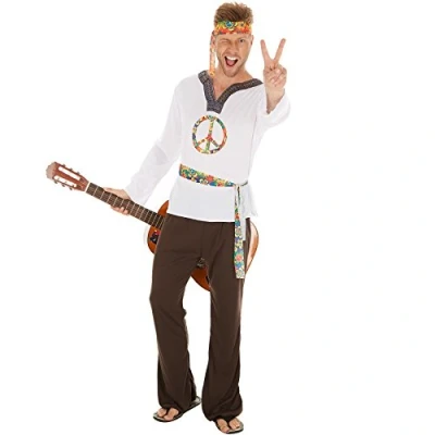 Abbildung von dressforfun Hippie Kostüm Herrenkostüm Jimmy, Jersey Elastik Langarmshirt