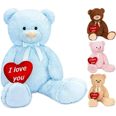 Abbildung von BRUBAKER Kuscheltier XXL Teddybär 100 cm groß mit I Love You Herz (1 St), großer Teddy Bär, Stofftier Plüschtier