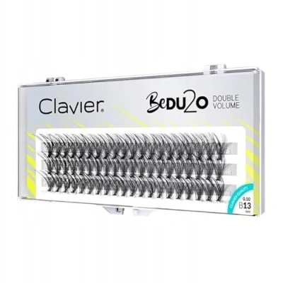 Abbildung von Clavier Künstliche Wimpern in Büscheln BeDu2o Double Volumen einem Büschel Verschiedene Längen von 8 bis 14 mm Ultravolumen, für einen perfekten Look (13MM)