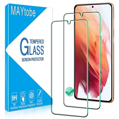 Abbildung von MAYtobe 2 Stück Schutzglas für Samsung Galaxy S21, S21 5G Schutzfolie, Frei von Kratzern, 9H Härte, 0.33mm Ultra Klar Displayschutzfolie, Blasenfrei