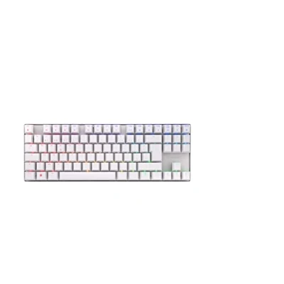 Abbildung von CHERRY MX 8.2 TKL Wireless, Kabellose Gaming Tastatur ohne Nummernblock, Französisches Layout (AZERTY), mit Metallkoffer für Transport, RED Switches, Weiß