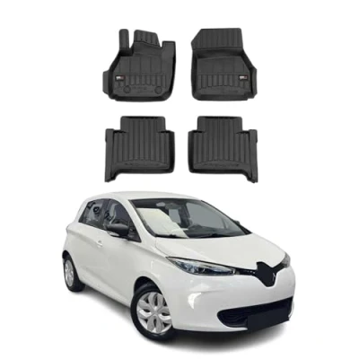 Abbildung von Fußmatten Gummimatten kompatibel mit Renault Zoe 2012 2023 OMAC Premium 3D Schwarz TPE Gummi