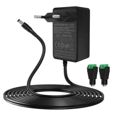 Abbildung von Gonew21 12V Netzteil 2A AC Adapter 200 240V zu DC 24W, 2 Meter Kabel, Steckernetzteil 50 60HZ, 12V, Universal für 3D Drucker, CCTV Kamera, LED Streifen Lichter, Router