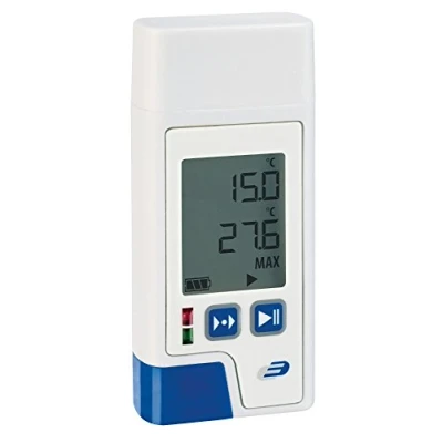Abbildung von TFA Dostmann Temperatur Datenlogger LOG200, 31.1057, Speicher für 150.000 Datensätze, USB Schnittstelle, Max/Min/AVG Funktion, HI/LO Alarm, mit ISO Zertifikat, weiß