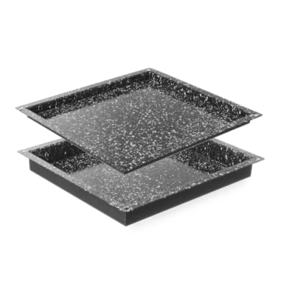 Abbildung von HENDI Gastronorm Tray, CONVECTOMAT, hitzebeständig bis 300C, backofengeeignet, Antihaftbeschichtung, mit erhöhtem Rand, GN 2/3, 345x325x(H) 40mm, emaillierter Stahl