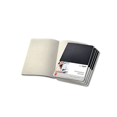 Abbildung von SIGEL CO862 Notizheft schwarz, ca. A5, 64 Seiten kariert, aus nachhaltigem Papier, Conceptum 5er Pack