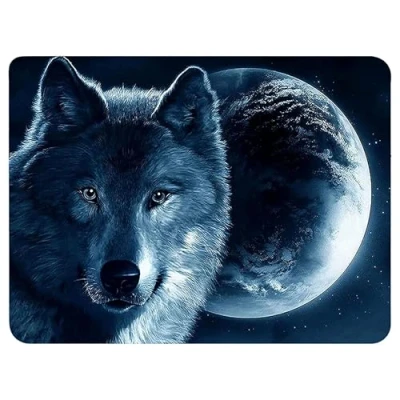 Abbildung von Silent Monsters Mauspad 360 x 250 mm Stoff Mousepad Wolf rutschfest für Gaming Büro Office Homeoffice 36 25 cm Mouse Pad Mat Mausunterlage klein alle Maus Arten