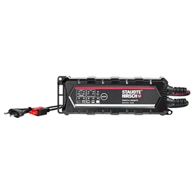 Abbildung von STAUDTE HIRSCH Batterie Ladegerät, SH 3.130 6V 12V 4,5A intelligentes mehrstufiges Allround Ladegerät für Auto, Motorrad, Solar, Erhaltungsladegerät Blei Akku, Lithium Akku