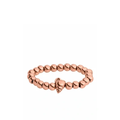 Abbildung von Purelei® Oceanside Ring Elastischer mit Muschel Detail &amp; Edelstahlperlen Größen S/M M/L Edelstahl in Gold, Silber oder Roségold Verstellbar Fidget Anxiety (Rosegold, M L)
