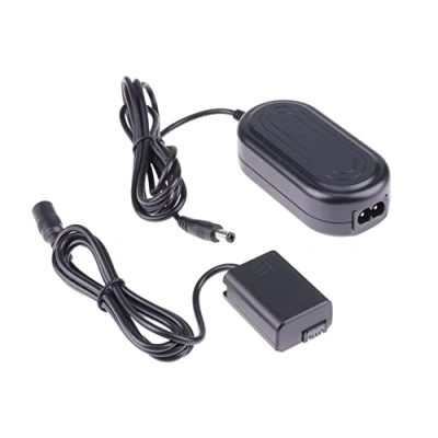 Abbildung von Hersmay AC PW20 Netzteil mit NP FW50 Dummy Batterie für Sony Alpha 6000 A6300 A6400 A6500 A5000 A5100 7 II A7II A7s RX10 III NEX 5 6 DSC SLT A37 A35 A33 4m