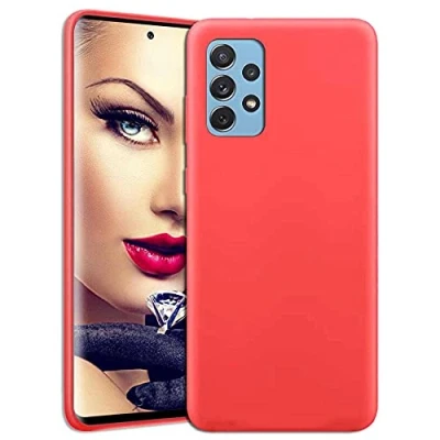 Abbildung von mtb more energy® Soft Silikon Hülle für Samsung Galaxy A72 (SM A725, 6.7&#039;&#039;) rot Ultra Silk Touch Liquid Silicone Case Handyhülle Cover Tasche
