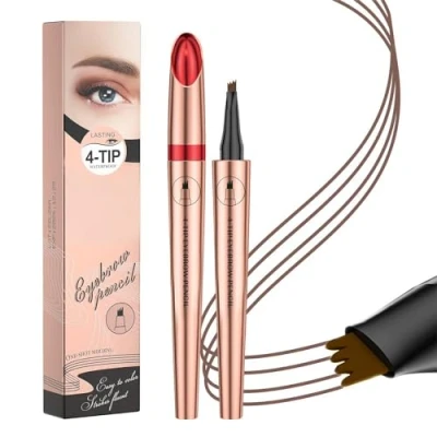 Abbildung von Wasserdichter Microblading Augenbrauenstift und Schweißfester Augenbrauenstift,Wischfest Langanhaltenden Augenbrauenstift, Kann Leicht Natürliche Augenbrauen Brauen（Dunkelbraun）