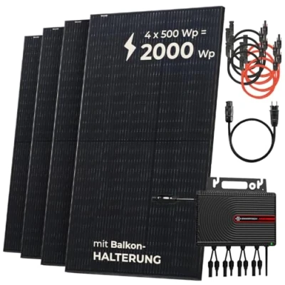 Abbildung von Solarway Balkonkraftwerk 2000 Wp / 800 Watt Komplettset Solaranlage Steckdose