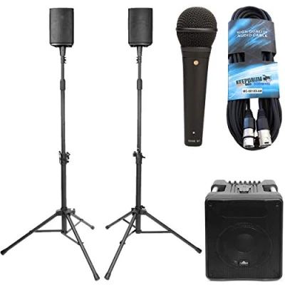 Abbildung von Vyrve MIZAR Kompakt PA System + Rode M1 Mikrofon keepdrum Kabel 6m