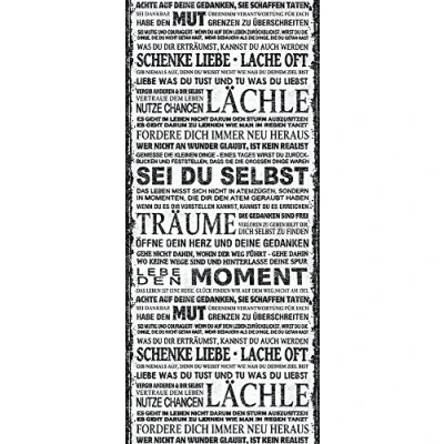 Abbildung von living walls Bordüre &quot;pop.up Panel&quot;, mit Schrift Motiv gemustert, Vinyl Wand Schräge Borte Wohnzimmer Schlafzimmer Küche Design Optik
