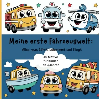 Abbildung von Meine erste Fahrzeugwelt: Alles, was fährt, schwimmt und fliegt, Fahrzeuge Malbuch für Kinder ab 3 Jahren, Mein erstes