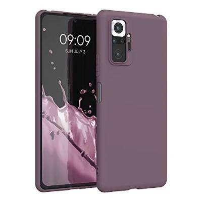 Abbildung von kwmobile Hülle kompatibel mit Xiaomi Redmi Note 10 Pro weiches TPU Silikon Case Cover geeignet für kabelloses Laden Grape