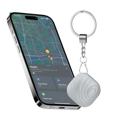 Abbildung von Nutale Air Schlüsselfinder Tag Grau Bluetooth Only IOS Artikelfinder Tracker funktioniert mit iPhone oder iPad Finden Sie Schlüssel, Haustier Geldbörsen Rucksäcke und Tablets