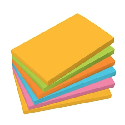 Abbildung von SIGEL BA127 Haftnotizen für agiles Arbeiten, 5 Farben (gelb, grün, orange, pink, blau), rechteckig, 12,5x7,5 cm, 6 Blocks à 100 Blatt