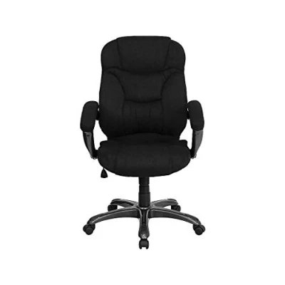 Abbildung von Flash Furniture Bürostuhl mit hoher Rückenlehne, ergonomischer Drehstuhl Armlehnen, Mikrofaser, Schwarz