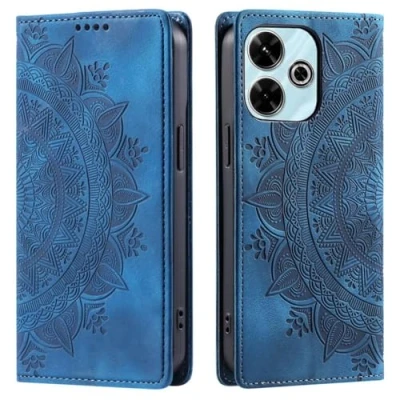 Abbildung von CoverKingz Handyhülle für Xiaomi Redmi 13 5G/4G Handytasche mit Kartenfach Klapphülle Cover Handy Hülle klappbar Motiv Mandala Blau