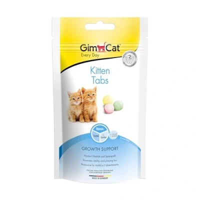 Abbildung von GimCat Kitten Tabs Funktionaler Katzensnack speziell für junge Katzen ab der 6. Woche 1 Beutel (1 x 40 g)