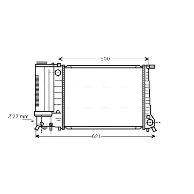 Abbildung von PRASCO BW2101 Kühler, Motorkühlung Aluminium 440 322 34 Kühlrippen mechanisch gefügt BMW: 3 Limousine, 5 Cabrio