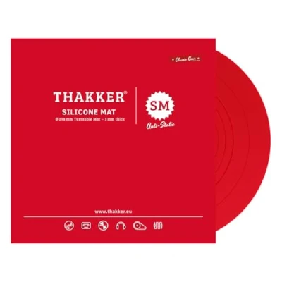 Abbildung von THAKKER Silicone Mat Red Plattentellerauflage aus antistatischem Silikon Rot 3mm stark 298mm Durchmesser für 12&#039; Plattenteller