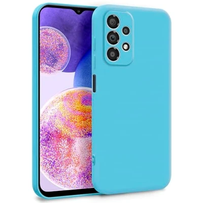 Abbildung von MyGadget Hülle für Samsung Galaxy A23 5G Zweilagige Handyhülle mit Kameraschutz Cover Innenfutter &amp; Silikon außen Türkis