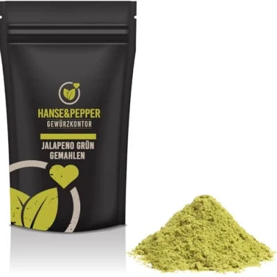 Abbildung von 250g Jalapeno grün fein gemahlen fruchtig scharf Gewürz Chili Pulver Chipotle