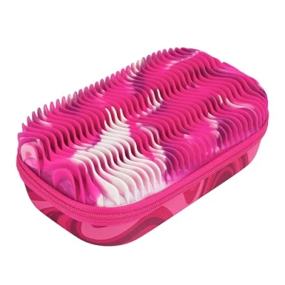 Abbildung von ZIPIT Gewellte Bleistiftbox für Mädchen Fidget Spielzeug Silikon sensorisches Etui Große Kapazität Federmäppchen (Rosa)