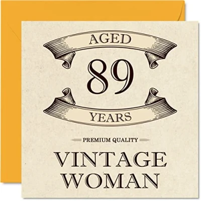 Abbildung von Stuff4 Geburtstagskarte zum 89. Geburtstag für Frauen Alter 89 Jahre lustige Mama Schwester Frau Oma Tante, 145 mm x Damen Grußkarten,