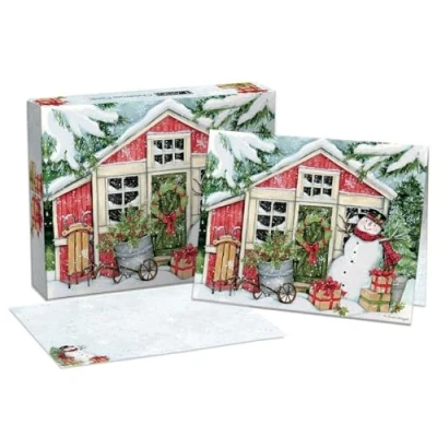 Abbildung von Lang 1004896 Weihnachtskarten, Schneemann, in Box