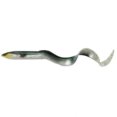 Abbildung von Savage Gear Kunstköder Gummiköder 3D Real EEL 20cm Green Silver Bulk