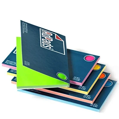 Abbildung von AdPads® elektrostatisch selbstklebende Moderationskarten 175 x 100mm, 500 Blatt, Set Bunt Große Static Sticky Notes Beweglich und verschiebbar auf jeder Oberfläche