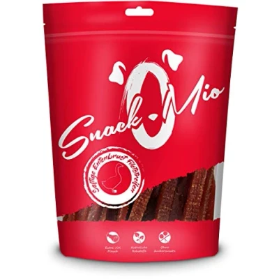 Abbildung von SnackOMio Premium Hundesnack saftige Entenbrust Filetstreifen, getreidefrei, 1er Pack (1 x 500g)