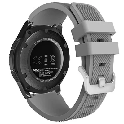 Abbildung von MoKo Armband Kompatibel mit Samsung Galaxy Watch 3 45mm/Galaxy 46mm/Gear S3 Frontier/Classic/Huawei GT2 Pro/GT/GT2 46mm, 22mm Silikon Ersatzarmband, Grau